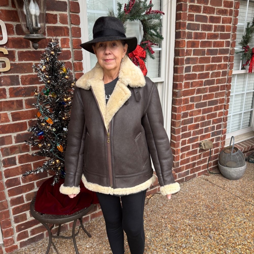 New Sheepskin Shearling B-3 Aviator/Bomber Jacket/Coat - Picture 15 of 16